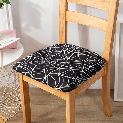 1 Piece Stretch Printed Washable Chair Seat Cover, Removable Upholstered Chair Seat Protector, Kitchen Office Use