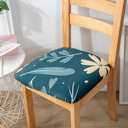 1 Piece Stretch Printed Washable Chair Seat Cover, Removable Upholstered Chair Seat Protector, Kitchen Office Use