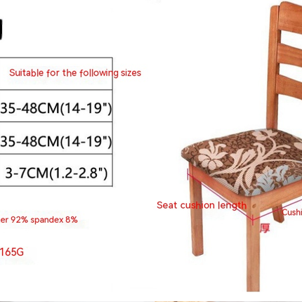 1 Piece Stretch Printed Washable Chair Seat Cover, Removable Upholstered Chair Seat Protector, Kitchen Office Use