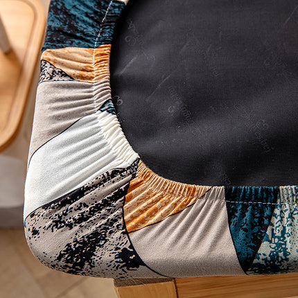1 Piece Stretch Printed Washable Chair Seat Cover, Removable Upholstered Chair Seat Protector, Kitchen Office Use