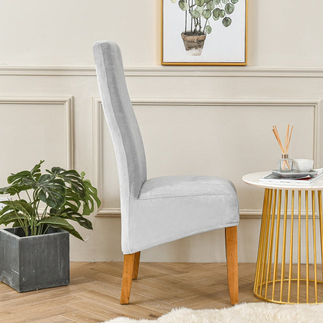 1 Pack high Back Fox Velvet Kitchen Chair Covers Expandable Chair Covers for Restaurants, Hotels, Ceremonies, Restaurants