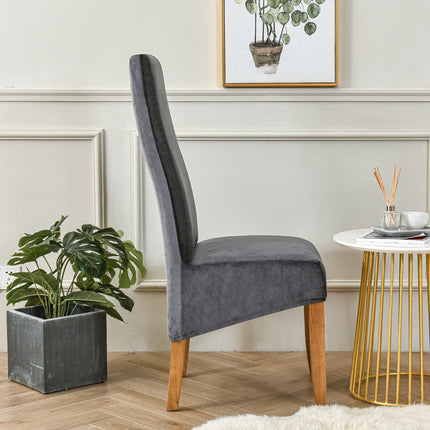 1 paquet de housses de chaise de cuisine en velours renard à dossier haut, housses de chaise extensibles pour Restaurants, hôtels, cérémonies, Restaurants