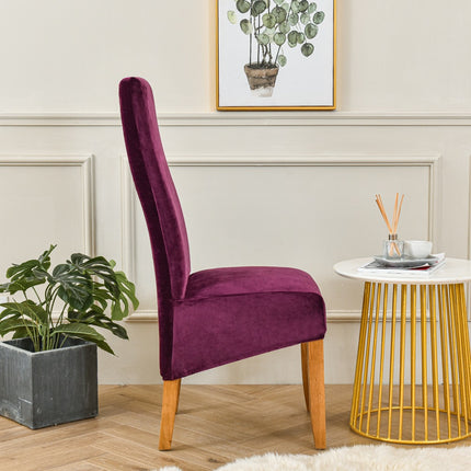 1 paquet de housses de chaise de cuisine en velours renard à dossier haut, housses de chaise extensibles pour Restaurants, hôtels, cérémonies, Restaurants