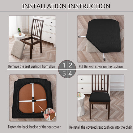 1 paquet de housses de siège de chaise de salle à manger, housse de protection de siège élastique de chaise de cuisine, housses de chaise de salle à manger pour chaises en bois de maison