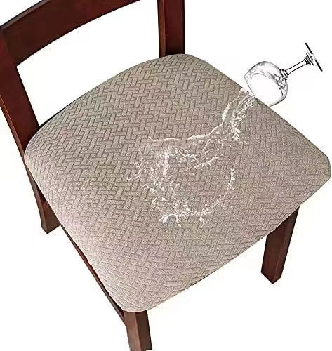 1 Pack Dining Room Chair Waterproof Seat Covers, Chair Seat Cover Kitchen Chair slipcover Anti-skid Cover