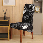 Augmenter la housse de chaise extensible oblique-feuilles noires