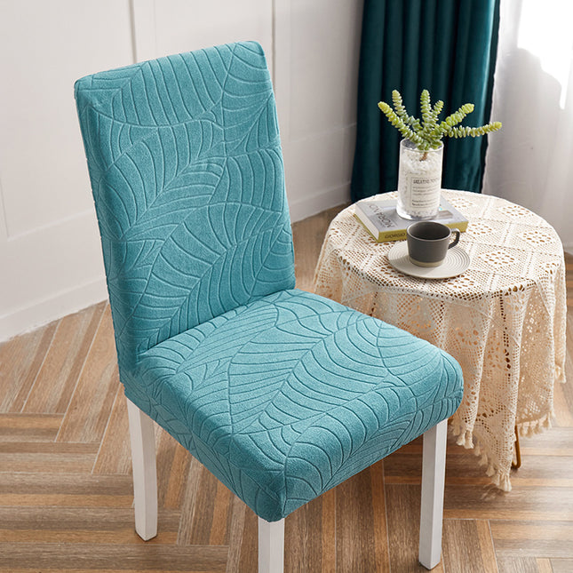 1 Pack Chair Covers Solid Color Jacquard Leaf Waterproof Jacquard Seat Package Chair Covers Office Stretch Modern Simple Chair Covers