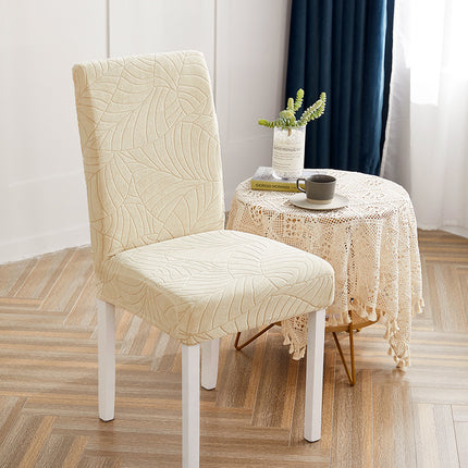 1 Pack Chair Covers Solid Color Jacquard Leaf Waterproof Jacquard Seat Package Chair Covers Office Stretch Modern Simple Chair Covers