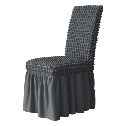 Couverture complète extensible, jupe en treillis à bulles, chaise de salle à manger d'hôtel avec dossier central amovible, housse de chaise à dossier haut simple, 1 paquet