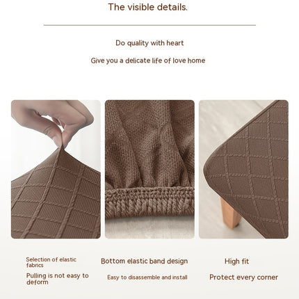 1pack diamond grid solid color high elastic fabric household hotel chair sets dining chair high back chair cover