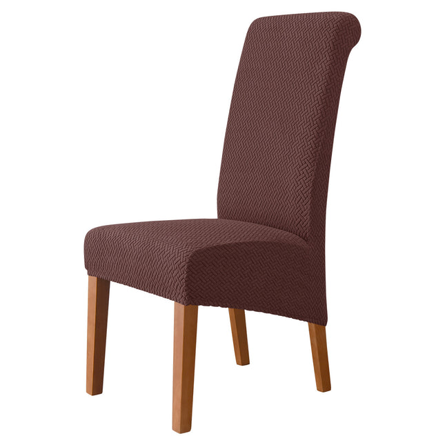 1 Piece High Stretch Fabric Household Hotel Removable Dining Chair High Back Chair Cover T Jacquard Fabric