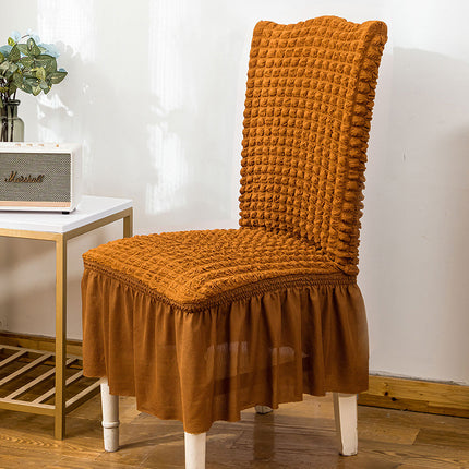 1 Piece Dining Room Chair Cover Stretch Dining Chair Cover Washable with Skirt Furniture Protector Rustic Hotel Ceremony Party