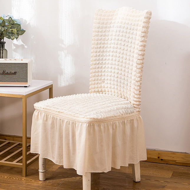 1 Piece Dining Room Chair Cover Stretch Dining Chair Cover Washable with Skirt Furniture Protector Rustic Hotel Ceremony Party