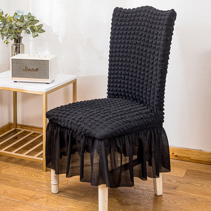 1 Piece Dining Room Chair Cover Stretch Dining Chair Cover Washable with Skirt Furniture Protector Rustic Hotel Ceremony Party