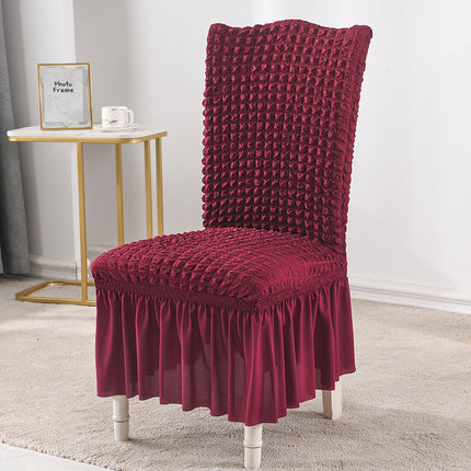1 Piece Dining Room Chair Cover Stretch Dining Chair Cover Washable with Skirt Furniture Protector Rustic Hotel Ceremony Party