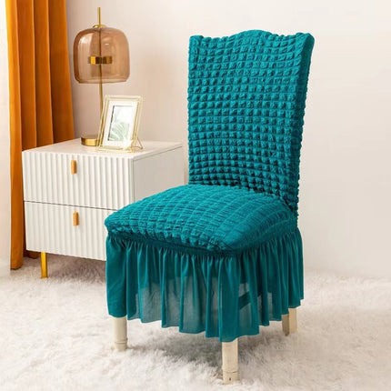 1 Piece Dining Room Chair Cover Stretch Dining Chair Cover Washable with Skirt Furniture Protector Rustic Hotel Ceremony Party
