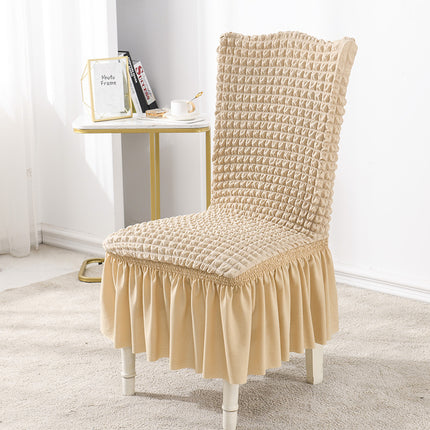1 Piece Dining Room Chair Cover Stretch Dining Chair Cover Washable with Skirt Furniture Protector Rustic Hotel Ceremony Party