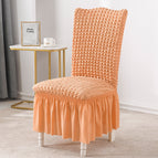Monochrome orange-bubble gauze skirt stibbing sleeve