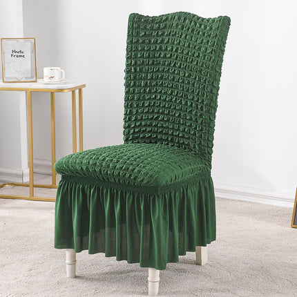 1 Piece Dining Room Chair Cover Stretch Dining Chair Cover Washable with Skirt Furniture Protector Rustic Hotel Ceremony Party