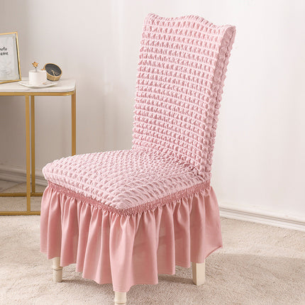 1 Piece Dining Room Chair Cover Stretch Dining Chair Cover Washable with Skirt Furniture Protector Rustic Hotel Ceremony Party