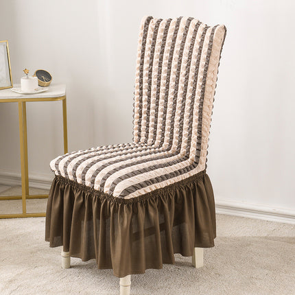 1 Piece Dining Room Chair Cover Stretch Dining Chair Cover Washable with Skirt Furniture Protector Rustic Hotel Ceremony Party