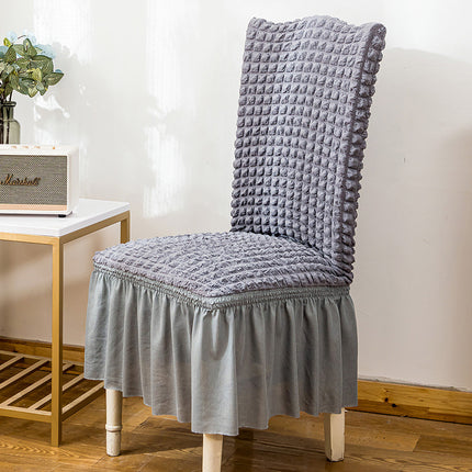 1 Piece Dining Room Chair Cover Stretch Dining Chair Cover Washable with Skirt Furniture Protector Rustic Hotel Ceremony Party