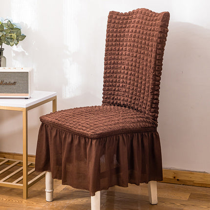 1 Piece Dining Room Chair Cover Stretch Dining Chair Cover Washable with Skirt Furniture Protector Rustic Hotel Ceremony Party