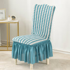 Two-color blue-bubble gauze skirt stib chair cover