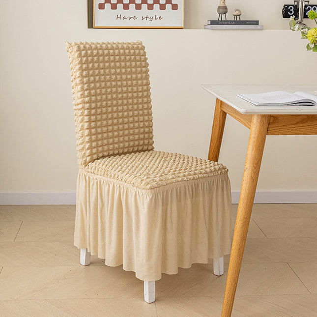 1 Piece Dining Room Chair Covers Stretchy Dining Chair Covers Washable with Skirt Furniture Protectors Rustic Hotel Ceremonies Parties