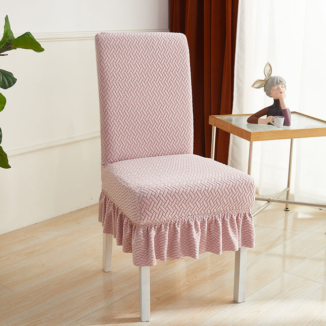 1Pack elastic velvet dining chair cover, universal detachable ruffle skirt cover, suitable for banquets, weddings, and parties