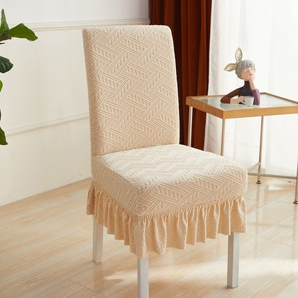 1 paquet de housse de chaise de salle à manger en velours élastique, housse de jupe à volants amovible universelle, adaptée aux banquets, mariages et fêtes