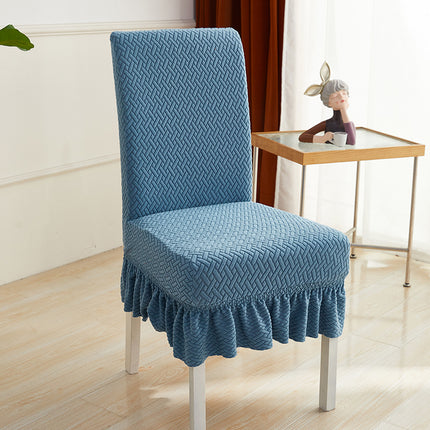 1 paquet de housse de chaise de salle à manger en velours élastique, housse de jupe à volants amovible universelle, adaptée aux banquets, mariages et fêtes