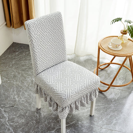 1 paquet de housse de chaise de salle à manger en velours élastique, housse de jupe à volants amovible universelle, adaptée aux banquets, mariages et fêtes