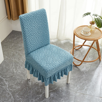 1 paquet de housse de chaise de salle à manger en velours élastique, housse de jupe à volants amovible universelle, adaptée aux banquets, mariages et fêtes