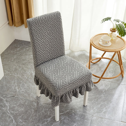 1 paquet de housse de chaise de salle à manger en velours élastique, housse de jupe à volants amovible universelle, adaptée aux banquets, mariages et fêtes