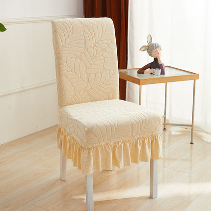 1 paquet de housse de chaise de salle à manger en velours élastique, housse de jupe à volants amovible universelle, adaptée aux banquets, mariages et fêtes