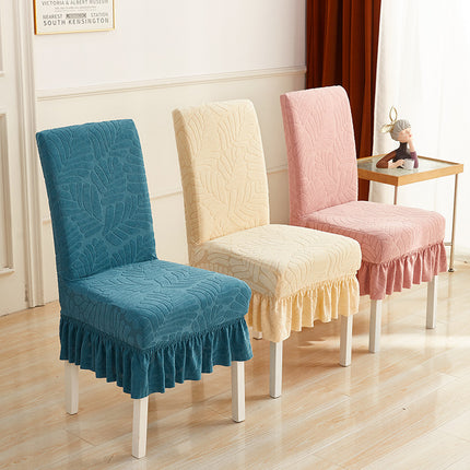1 paquet de housse de chaise de salle à manger en velours élastique, housse de jupe à volants amovible universelle, adaptée aux banquets, mariages et fêtes