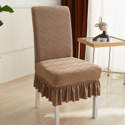 1 paquet de housse de chaise de salle à manger en velours élastique, housse de jupe à volants amovible universelle, adaptée aux banquets, mariages et fêtes