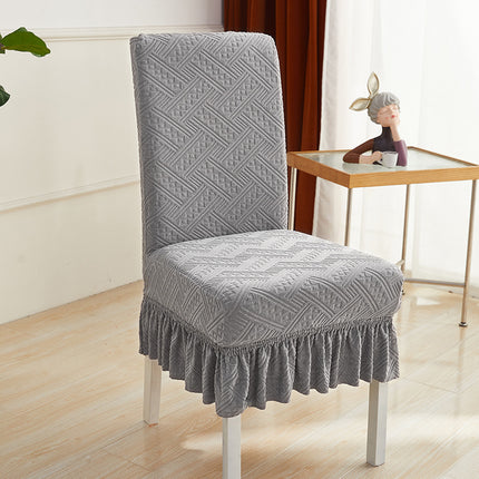 1 paquet de housse de chaise de salle à manger en velours élastique, housse de jupe à volants amovible universelle, adaptée aux banquets, mariages et fêtes