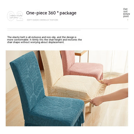1 paquet de housse de chaise de salle à manger en velours élastique, housse de jupe à volants amovible universelle, adaptée aux banquets, mariages et fêtes