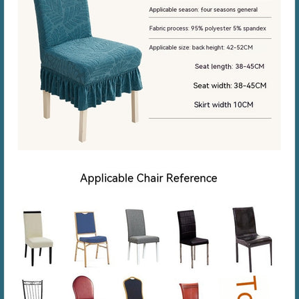 1 paquet de housse de chaise de salle à manger en velours élastique, housse de jupe à volants amovible universelle, adaptée aux banquets, mariages et fêtes