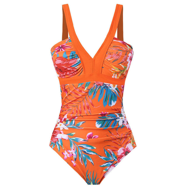 Women's One Piece Swimsuits V Neck Bathing Suit Backless Swimming Suits