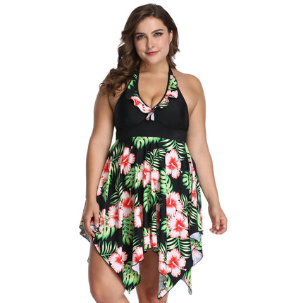 Plus Size Two Piece Swim Dress with Boyshorts for Women Swimsuits Flowy Bathing Suits