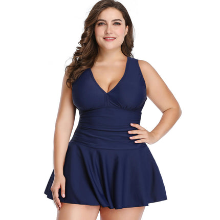 Women Plus Size Two Piece Tankini Swimsuits Swimdress Bathing Suits with Shorts