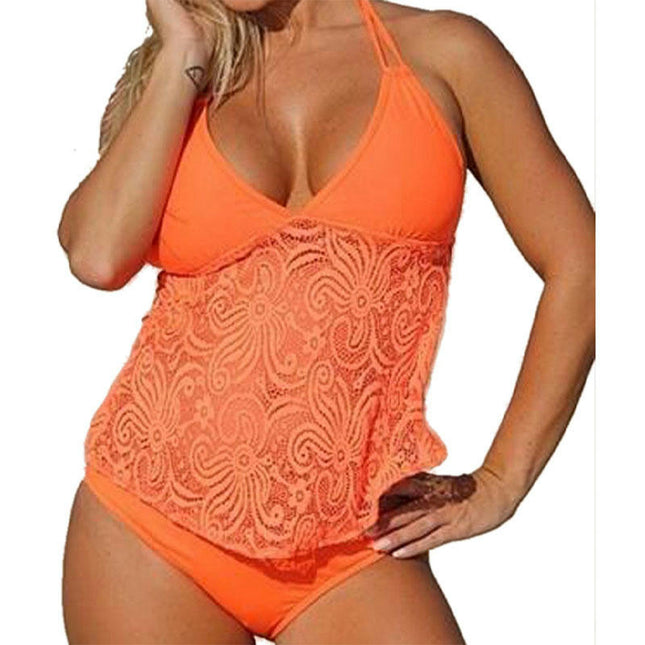 Women's Two Pieces Swimsuits Swimdress with Bikini Bottom