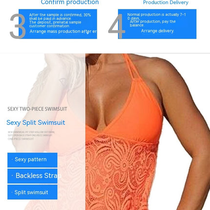 Women's Two Pieces Swimsuits Swimdress with Bikini Bottom