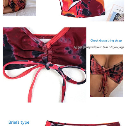 Women's 3 Piece Swimsuits Tie Side Bikini Set Swimwear with Cover Up Skirt Bathing Suit