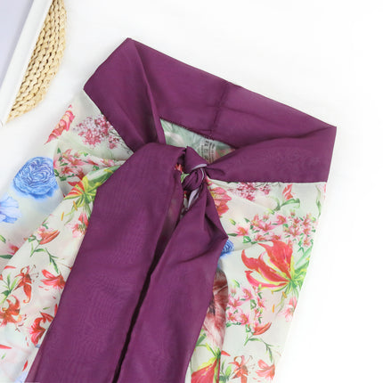 Maillot de bain une pièce pour femme avec jupe de plage cache-maillot de bain deux pièces imprimé floral