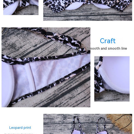 2-teiliger Triangel-Bikini-Badeanzug für Damen mit hohem Schnitt