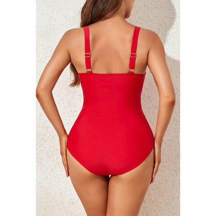 Einteiliger Badeanzug für Damen, gerüscht, Bauchkontrolle, Badeanzüge, Push-Up-Bademode